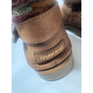 Makalu California Bonita Boots Women 7 Brown Suede Faux Fur Boho Mid Calf thumbnail 3