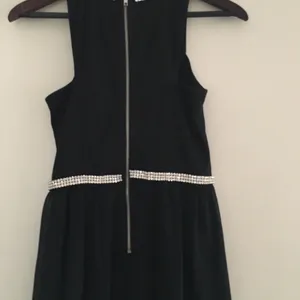 High Low Black Dress With Rhinestone Neckline S/M thumbnail 5