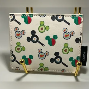 Rare HTF Modern Vintage Disney X Loungefly Small Food Print ID Card Wallet thumbnail 2