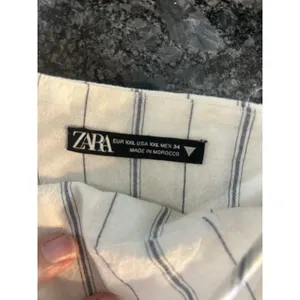 Zara Rustic Romper Play Suit Women’s Size XXL White Striped Concert Festival thumbnail 5