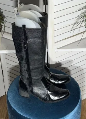 Vintage Miucha Y2K Knee High Black Leather Boots - Size 8 thumbnail 1