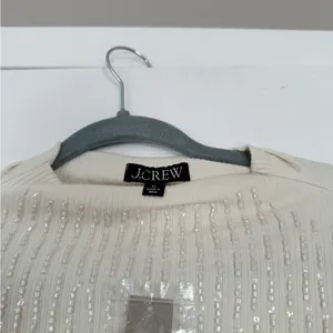 JCrew Cream Beaded Sequin Top Blouse Holidays New Years NWT thumbnail 3
