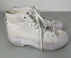 Adidas Originals Nizza Trek‎ White High Top Sneakers Size 6.5 thumbnail 1