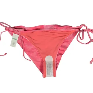 Aerie Embroidered Tie Cheekier Bikini Bottom in Strawberry M‎ NWT thumbnail 4