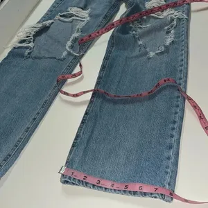 90s baggy jeans size 0 distressed multi button fly retro‎ style blue jeans teen thumbnail 8