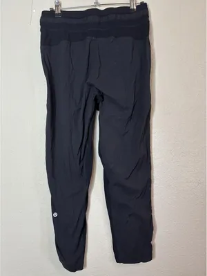 Lululemon Black Drawstring Jogger Pants Size 6 thumbnail 3