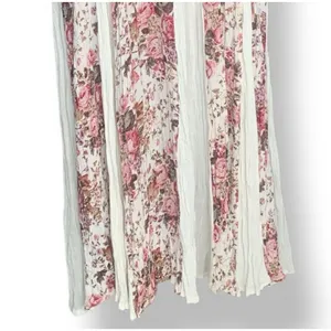 Vintage Floral Rayon Maxi Dress‎ Cream Pink Cottagecore Romantic Boho Medium thumbnail 11