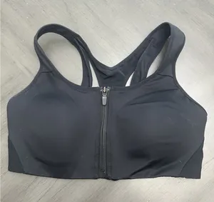 Nike Dri-Fit Sports Bra Women’s Sz S Racerback Zip Up Padded Compression Black thumbnail 1