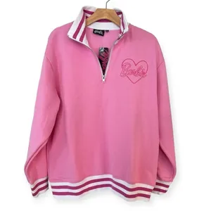 BARBIE Pink 1/4 Zip Sweatshirt Size L NEW thumbnail 2
