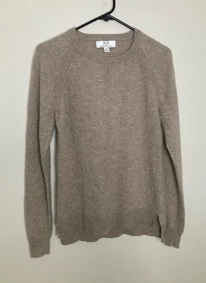 Magaschoni Scoopneck Sweater in Taupe Beige thumbnail 1