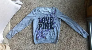 PINK vintage pink sweater leopard small thumbnail 1