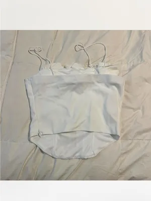 Anthropologie Sunday in Brooklyn Floral White Corset Tank Top thumbnail 3