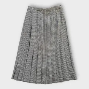 VTG Susan Bristol Black White Houndstooth Pleated Skirt Size 14 Preppy Academia thumbnail 3