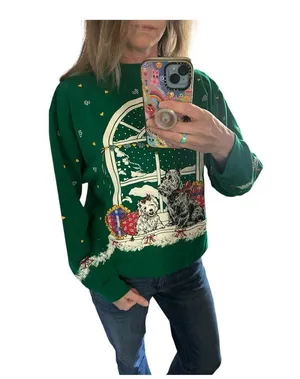 Vintage Scottie dog 80s Holiday crewneck Size Large thumbnail 2