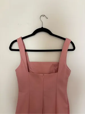 Hello Molly Chic Square Neck Midi Dress in Dusty Pink Musk Size Medium 6 NWT thumbnail 5