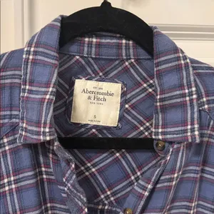 Abercrombie & Fitch Blue Cotton Flannel thumbnail 4