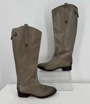Sam Edelman Gray Penny Riding Boots Genuine Leather Equestrian Size 37.5/7 thumbnail 1