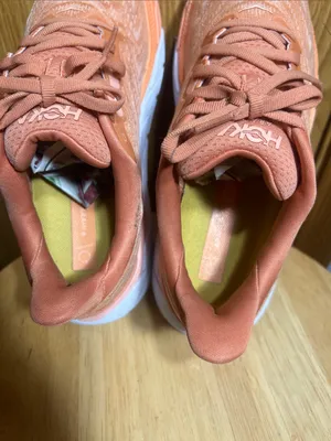 Hoka Women's Coral/Yellow Athletic Running Shoes thumbnail 4