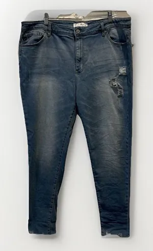 KanCan Jeans Womens 3XL Stretch Light Wash Distressed Ankle High Rise Denim‎ thumbnail 1