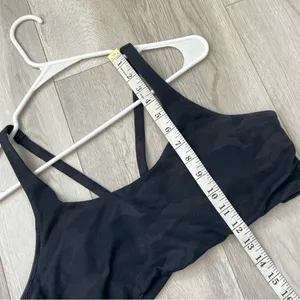 Vuori Sports Bra caged strappy camo yosemite womens Black (large) workout gym thumbnail 3