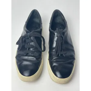 Vince Bale Black Leather Lace Up Platform Low Top Fashion Sneakers Size‎ 6.5 thumbnail 7