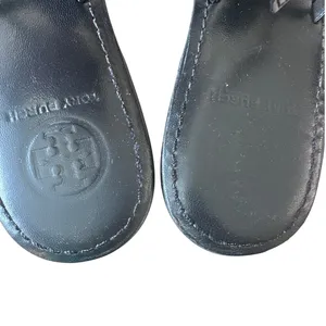 Tory Burch Ali Black Logo‎ Sandals 8.5 thumbnail 5