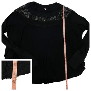 Free People Spring Valley Lace Trim Tunic Top - Black - Small thumbnail 4