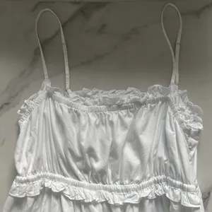 J. Crew Square Neck Ruffle Maxi Dress White Sz 14 FINAL PRICE thumbnail 8