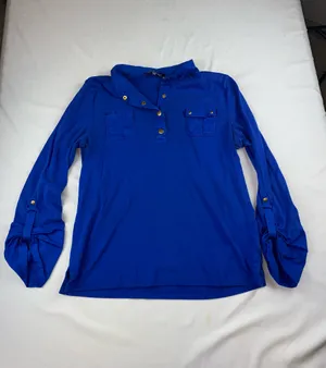 Long Sleeve Blouse Blue Size XL thumbnail 4