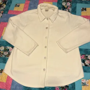L.L. Bean $80 Woman’s L Regular Cream Fleece Button-Up Jacket Ultra Cozy thumbnail 1
