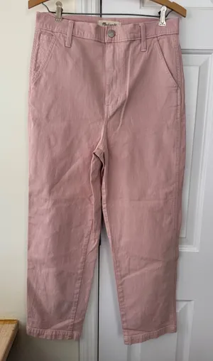 Madewell Classic Straight‎ Leg Pants Rose Pink Cotton Size 27 thumbnail 1