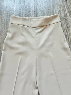 Zara Pleated Pull On Wide Leg Cropped Culottes Pants in Khaki Tan Size M thumbnail 3