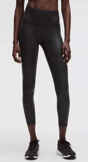 Lululemon Women’s Wunder Train High Rise Tight 23” Foil Black Size 2 thumbnail 1