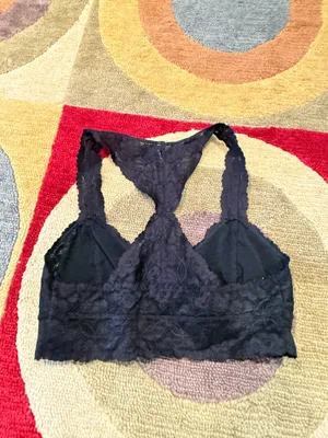 Intimately Free People Galloon Lace Bralette Racerback Black Women’s Size Large thumbnail 3