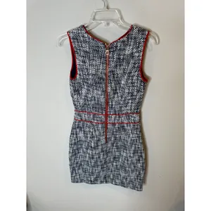 Sail to sable Navy Tweed Tradition Dress Size 0 Sleeveless Red Trim‎ thumbnail 5