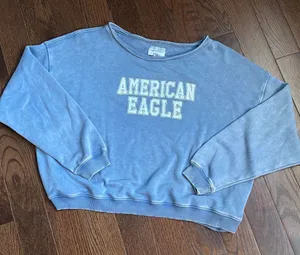 American Eagle Cropped Sweatshirt. Size Small Women’s . Blue. thumbnail 1
