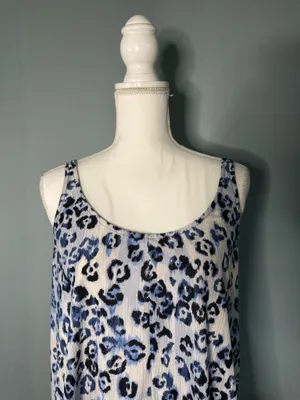 Secret Treasures Silky Blue Leopard Pajama Set Medium thumbnail 2