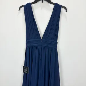 Lulus Heavenly Hues Navy Blue Maxi Dress Chiffon Bridesmaid Formal XS NWT thumbnail 12
