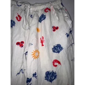 Angel Kiss Womens Coastal Lobster Print Wide Leg‎ Beach Pants White Medium thumbnail 8