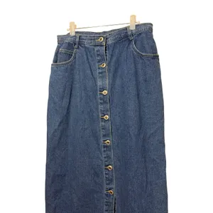 Just Blu Jeans Womens Blue Denim Button Front Maxi Skirt Size 10 High Rise 90s thumbnail 2