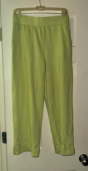 Who What Wear Women's L Wide Leg Sweatpants Pull On Elastic Waist Lime Green XS thumbnail 1