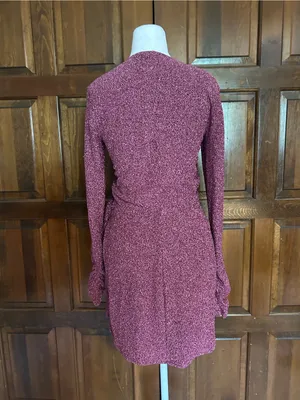 Show‎ Me Your Mumu Kimora Mini Dress S Pink Shimmy Shine Metallic Wrap NWT thumbnail 4
