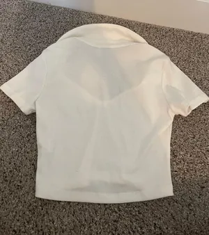 Princess Polly White Collared Cropped Shirt thumbnail 2