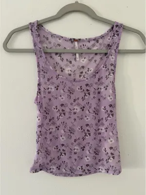 Free People Y2K Coquette Twosie for One Mesh Lilac Ditsy Floral Combo Tank small thumbnail 9
