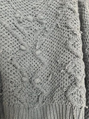 Cropped Knit sweater Blue thumbnail 3