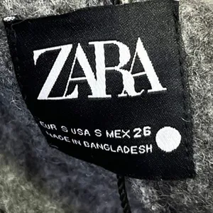 Zara Boucle Women's Gray Asymmetric Zip Collared Oversized Over Coat Jacket Sz S thumbnail 7