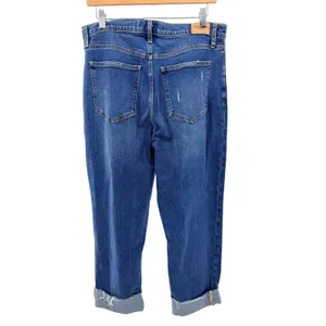 Abercrombie‎ & Fitch 90s Straight Ultra High Rise Distressed Blue Jeans 32 14R thumbnail 5