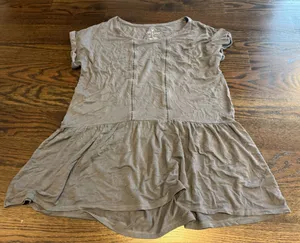 American Eagle Outfitters Gray Peplum Top thumbnail 1