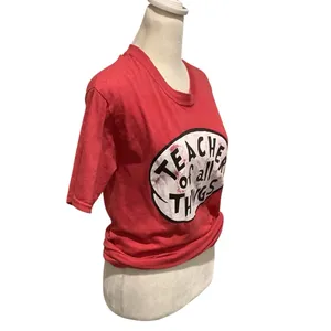 Port and Company Red 'Teacher of All Things' Short Sleeve Tee Size S thumbnail 2
