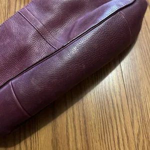 Coach Chelsea Handbag Pebble Shoulder Bag Hobo Purse Leather Burgundy thumbnail 3
